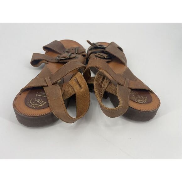 Brazil Leather Craft Womens 8.5 Open Toe Sandal Tan Brown Rebecca 190869 Shoes - Picture 4 of 8